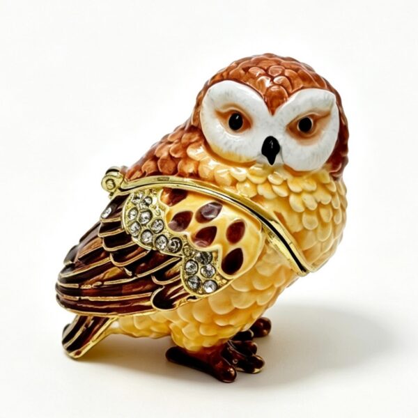 PB2233 Pewter Box Owl 5cm H