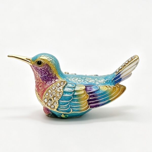 PB2601 Humming Bird Trinket Box-Blue 8*3*4cm